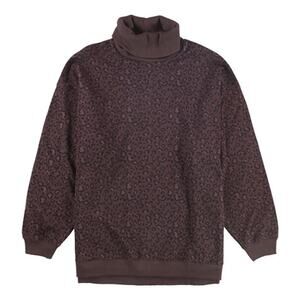 American Eagle Purple Leopard Turtle Neck Sweatshirt Size Large